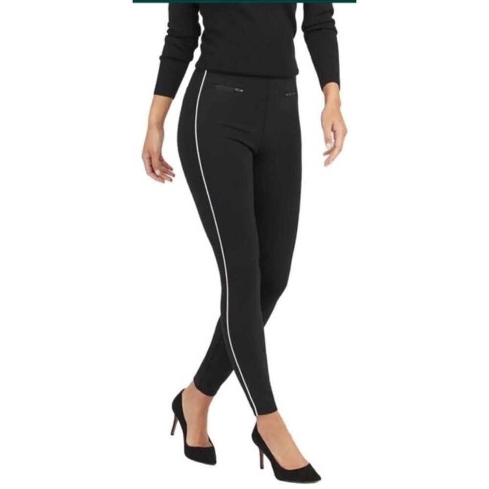 ✅ NWT Spanx The Perfect Pants Classic Black Ankle Piped Skinny Pants Size M
